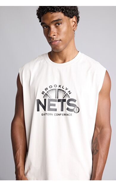 DeFacto NBA Brooklyn Nets Bisiklet Yaka Boxy Fit Bisiklet Yaka Atlet