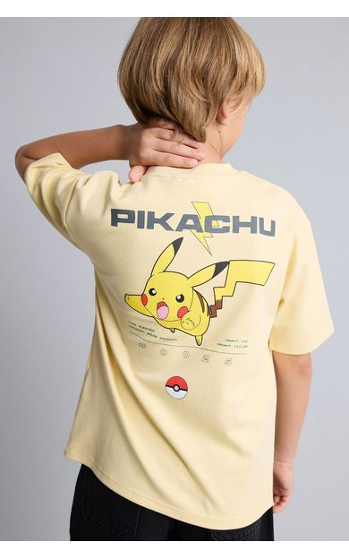 DeFacto Pokémon Lisanslı Oversıze Sırt Baskılı Bisiklet Yaka Kısa Kollu Tişört Erkek Çocuk