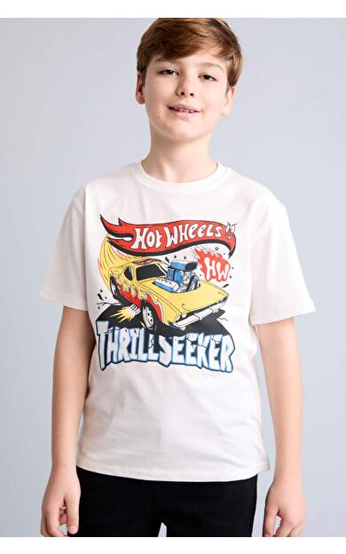 DeFacto Hot Wheels Oversıze Bisiklet Yaka Kısa Kollu Tişört Erkek Çocuk