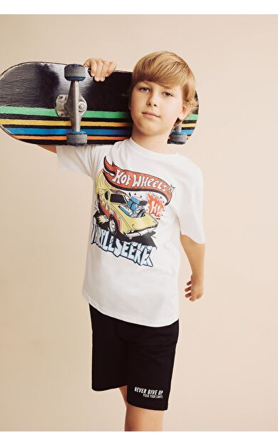 DeFacto Hot Wheels Oversıze Bisiklet Yaka Kısa Kollu Tişört Erkek Çocuk