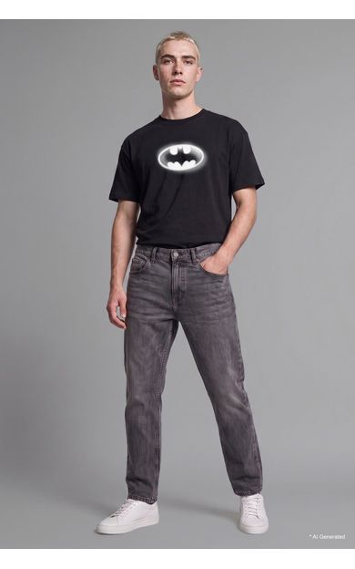 DeFacto %100 Pamuk Boxy Fit Batman Baskılı Kısa Kollu Tişört
