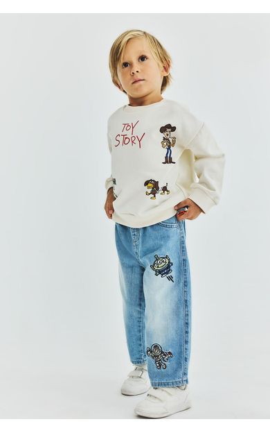 DeFacto Toy Story İşlemeli Lastikli Bel Jean Pantolon Erkek Bebek
