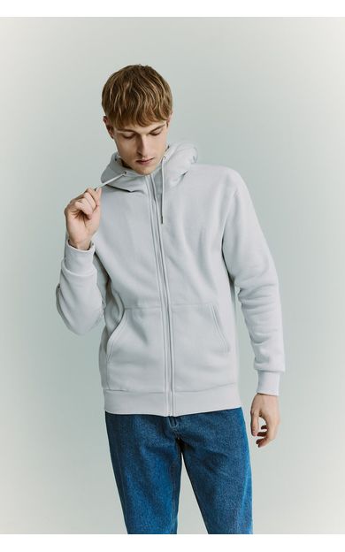 DeFacto Şişirilebilir Boyun Yastıklı Fermuarlı Sweatshirt Gri