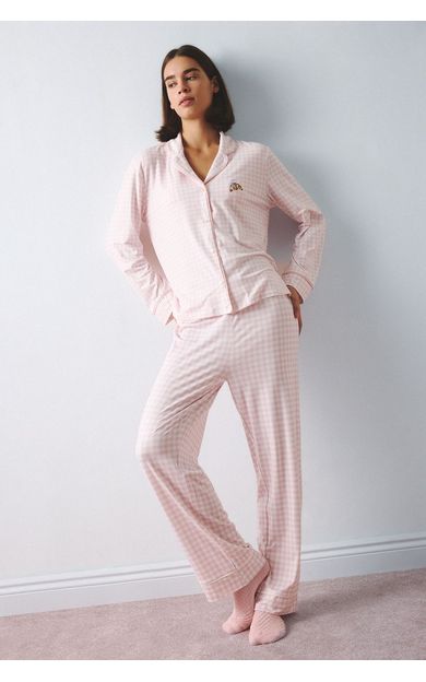 DeFacto Regular Fit Uzun Kollu Pötikare Desenli 2'li Pijama Takım