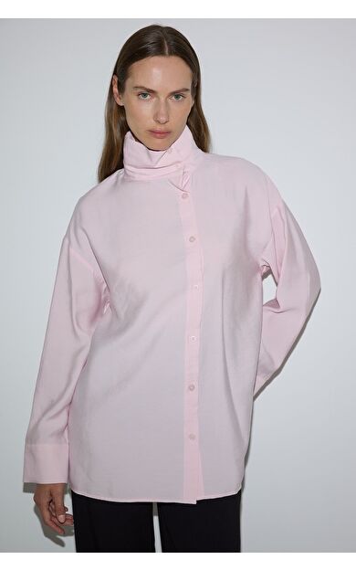 DeFacto Regular Fıt Modal Uzun Kollu Açık Pembe Tunik
