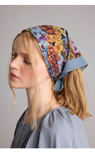 DeFacto Manuka x Kadın Çiçek Desenli Pamuklu Bandana