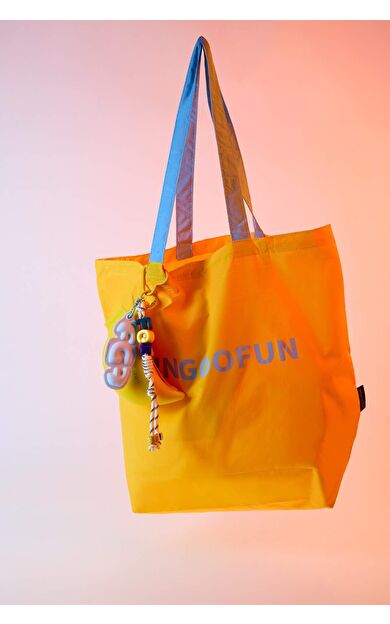 DeFacto FunGooFun X Muz Figürlü Charm ve Katlanabilir Bez Kol Çantası