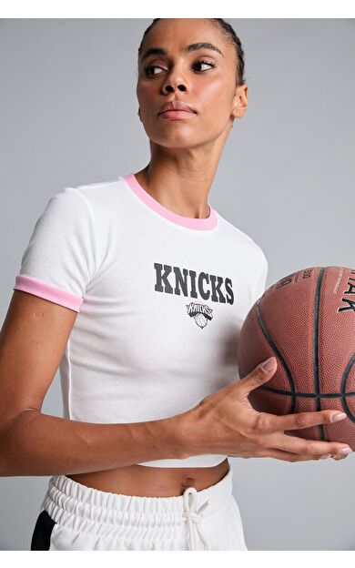 DeFacto NBA New York Knıcks Slım Fıt Bisiklet Yaka Sporcu Ribana Kısa Kollu Tişört