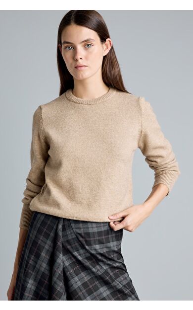 DeFacto Regular Fit Bisiklet Yaka Triko Basic Kazak