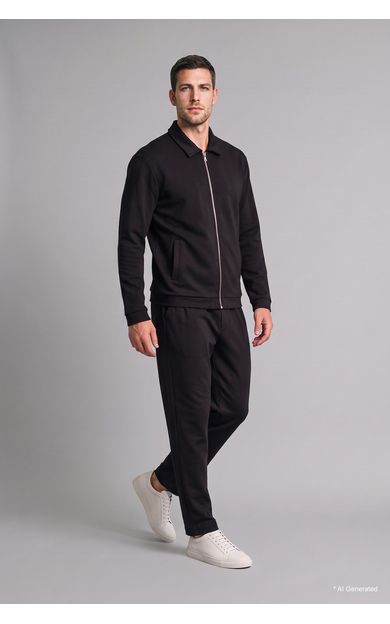 DeFacto Regular Fit Polo Yaka Fermuarlı Basic Sweatshirt Hırka