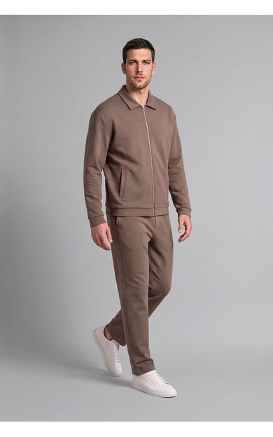 DeFacto Regular Fıt Polo Yaka Hırka Kahve H9523AX26WNBN571