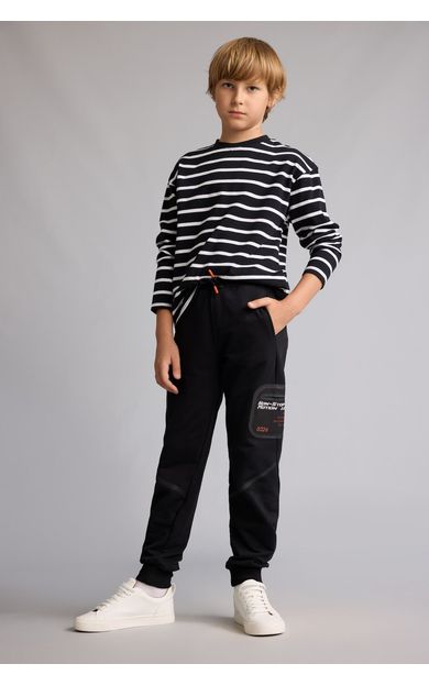 DeFacto Barrel Fıt Kolej Baskılı Sweatshirt Kumaşı Pantolon Erkek Çocuk