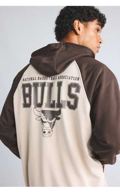 DeFacto NBA Chicago Bulls Baskılı Reglan Kollu Oversize Kapüşonlu Fermuarlı Sweatshirt Hırka