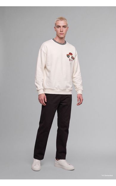 DeFacto Boxy Fit Bisiklet Yaka Arma Baskılı Sweatshirt