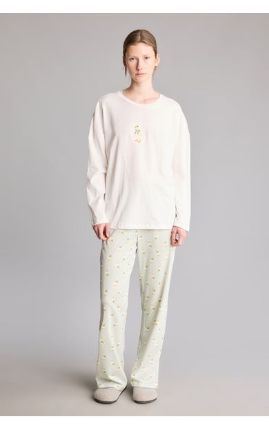 DeFacto Regular Fit Çiçekli Uzun Kollu 2'li Pijama Takımı