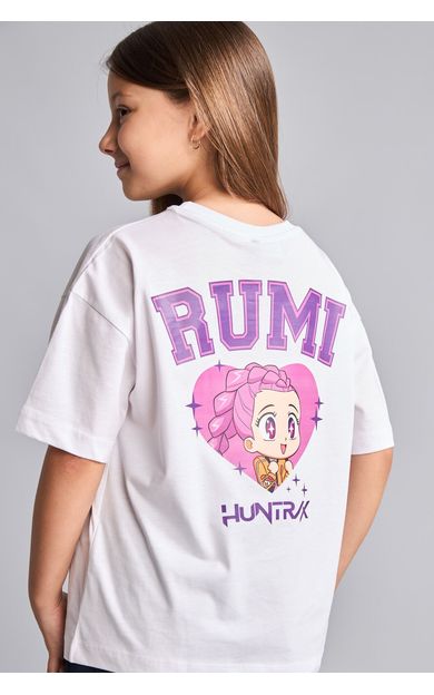 DeFacto %100 Pamuk Kpop - Demon Hunters Lisanslı Bisiklet Yaka Kısa Kollu Beyaz Tişört Kız Çocuk I0027A826HSWT34