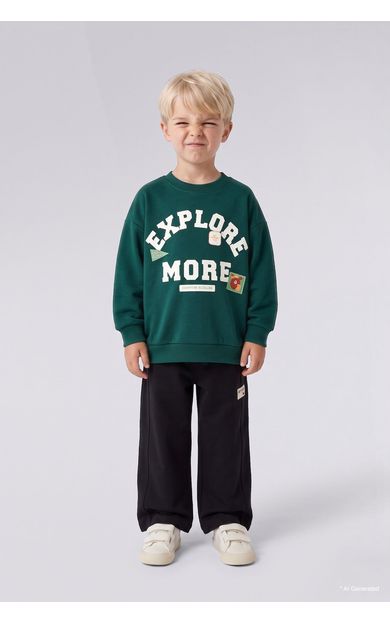 DeFacto Beli Bağcıklı Etiket Detaylı Barrel Fit Sweatshirt Pantolon Erkek Bebek