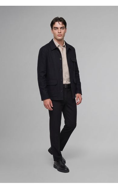 DeFacto Regular Fit Polo Yaka Tafta Cepli Blazer Ceket Siyah