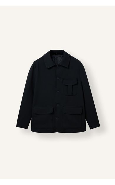 DeFacto Regular Fit Polo Yaka Tafta Cepli Blazer Ceket Lacivert