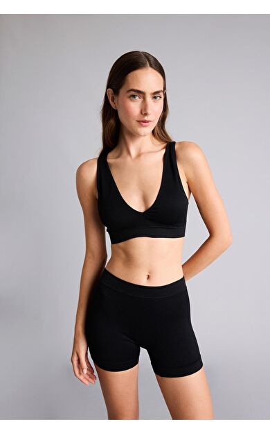 DeFacto Fitilli Elastik Bel Siyah Seamless Boxer