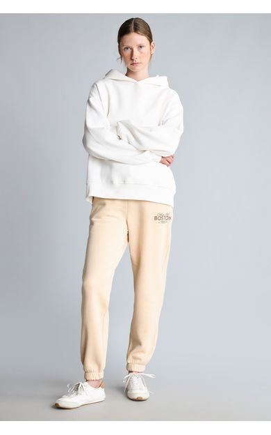 DeFacto Oversıze Slogan Baskılı Kalın Sweatshirt Kumaşı Pantolon