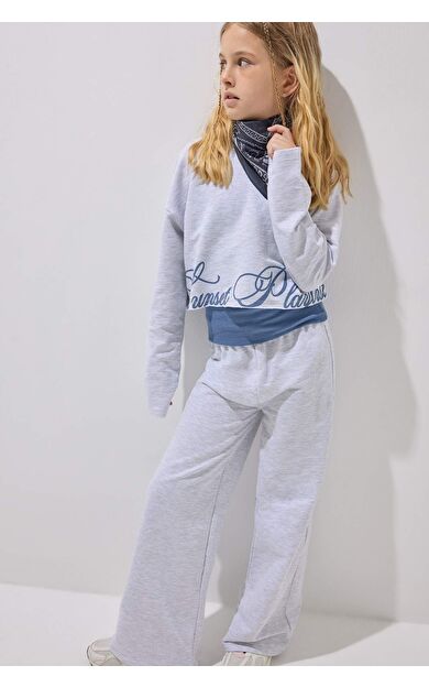 DeFacto Sweatshirt Kumaşı 3'lü Takım Kız Çocuk