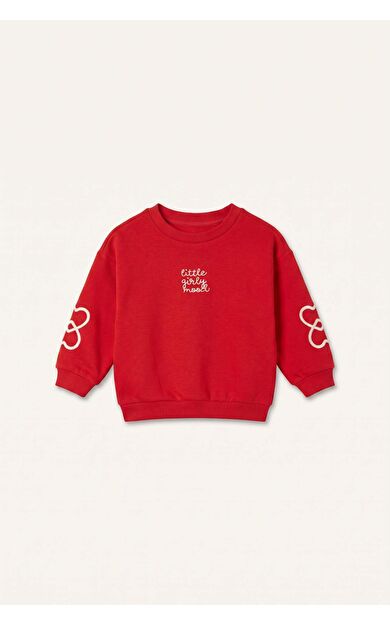 DeFacto Bisiklet Yaka Kalın Sweatshirt Kumaşı Sweatshirt Kız Bebek