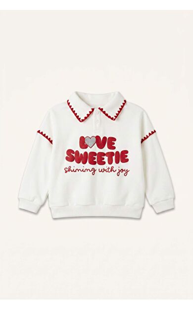 DeFacto Polo Yaka Kalın Sweatshirt Kumaşı Sweatshirt Kız Bebek