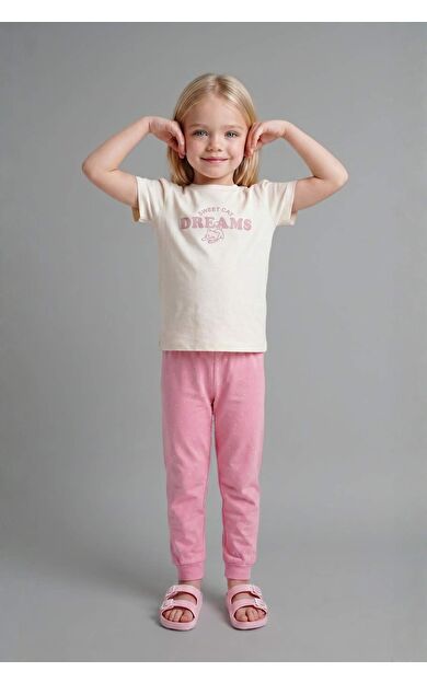 DeFacto Desenli 2'li Kısa Kollu Pijama Takımı Kız Bebek