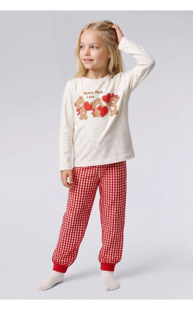 DeFacto 2'li Pijama Takımı Kız Bebek Ekru