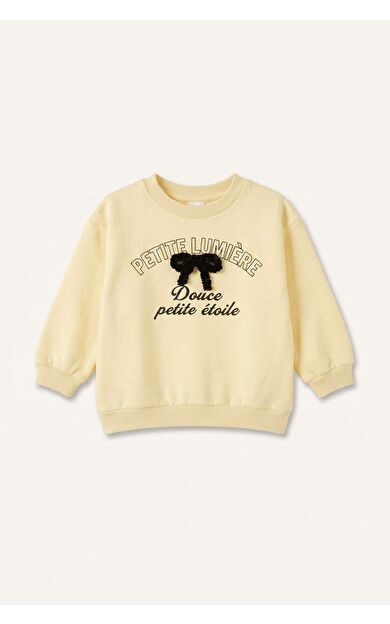DeFacto Bisiklet Yaka Açık Sarı Sweatshirt Kız Bebek