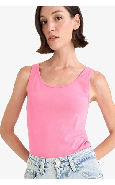 DeFacto Slim Fit Dar Kesim Basic Düz Yuvarlak Yaka Atlet I1059AZ25AUPN160