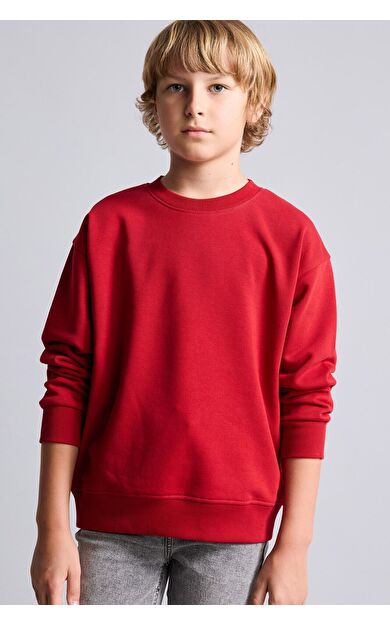 DeFacto Regular Fıt Bisiklet Yaka İçi Yumuşak Tüylü Kalın Kumaş Sweatshirt Erkek Çocuk
