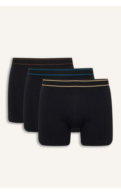 DeFacto Regular Fıt Beli Lastikli 3'lü Boxer Siyah