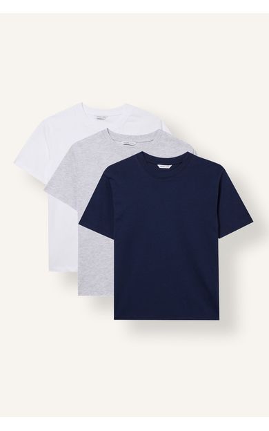 DeFacto Regular Fit Bisiklet Yaka Kısa Kollu 3'lü Tişört Seti Erkek Çocuk