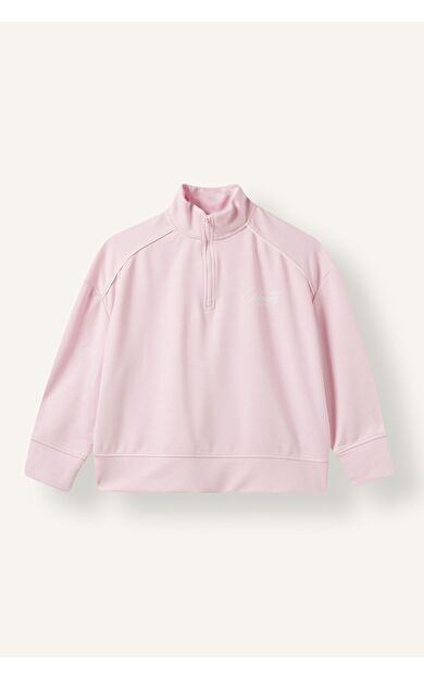 DeFacto Oversıze Yarım Fermuarlı Modal Sweatshirt Kız Çocuk