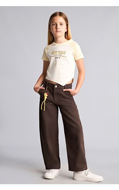 DeFacto Baggy Fit Gabardın Ayarlanabilir Bel Lastikli Paça Pantolon
