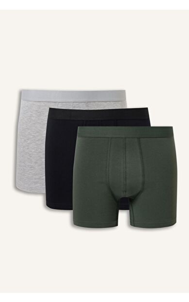 DeFacto Regular Fit Beli Lastikli 3'lü Pamuklu Boxer Seti
