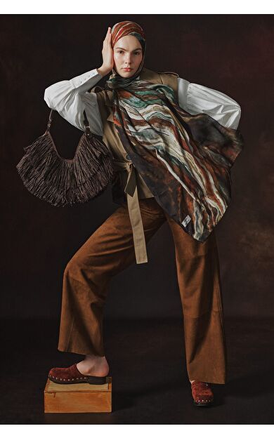 DeFacto Fresh Scarfs X Ocean Batik Keten Karışımlı Şal
