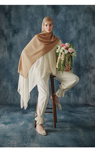 DeFacto Fresh Scarfs X Premium Latte Keten Şal