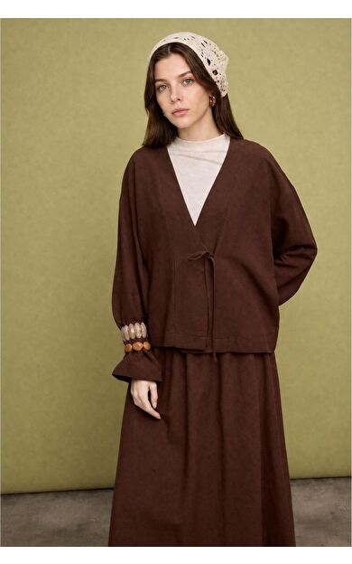 DeFacto Regular Fıt Keten Karışımlı Kimono