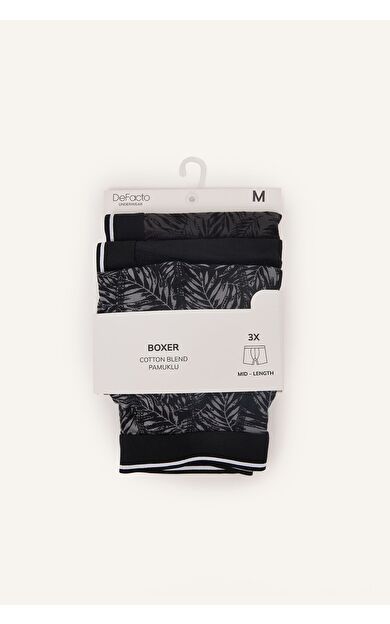 DeFacto Regular Fıt Baskılı Beli Lastikli 3'lü Boxer