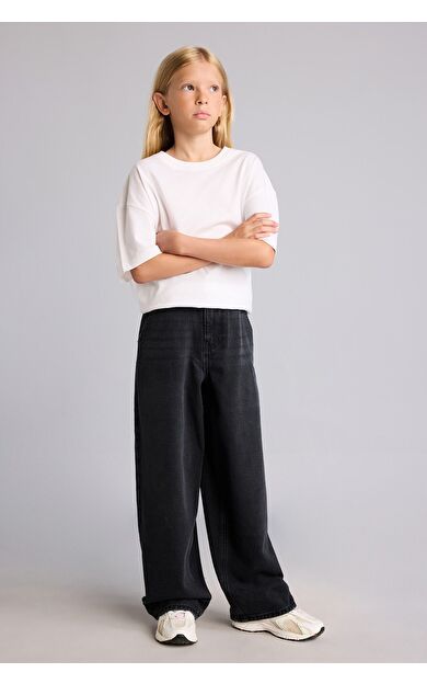 DeFacto Baggy Fıt Jean Pantolon Kız Çocuk