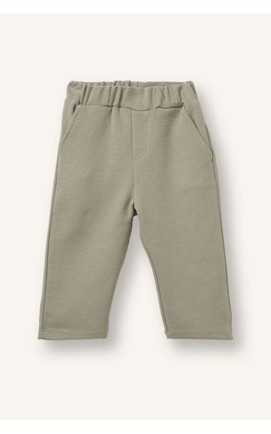 DeFacto Regular Fit Beli Lastikli Cepli Düz Paça Penye Pantolon Erkek Bebek Haki
