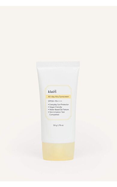 DeFacto Dear Klairs All Day Airy Sunscreen Spf 50 Pa Hafif Dokulu Su Bazlı Kimyasal Filtreli Güneş Kremi 50gr