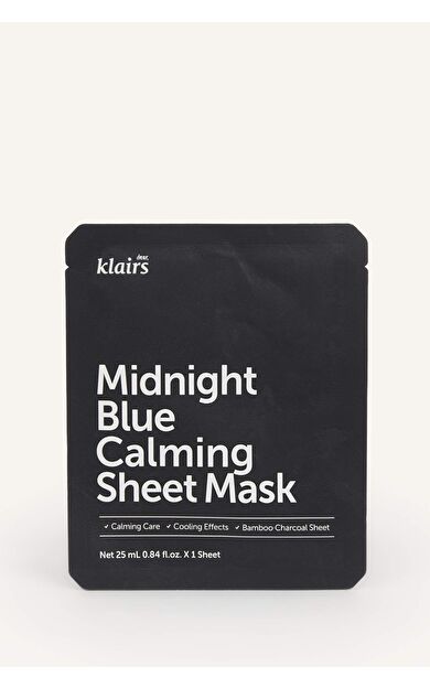 DeFacto Klairs - Midnight Blue Calming Sheet Mask Yatıştırıcı Sakinleştirici Nem Maskesi 25ml