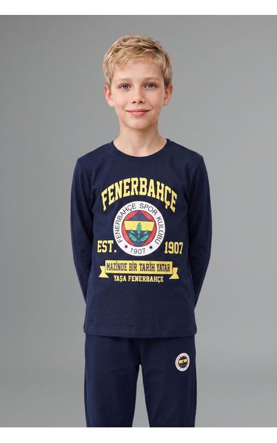 DeFacto Fenerbahçe Lisanslı Bisiklet Yaka Uzun Kollu Üst Jogger Alt Pijama Takımı Erkek Çocuk