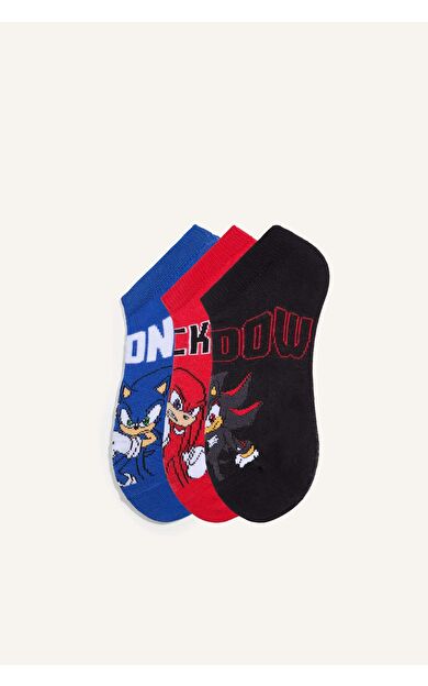 DeFacto Sonıc The Hedgehog 3'lü Pamuklu Patik Çorap Erkek Çocuk