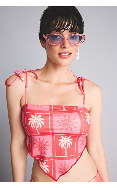 DeFacto Regular Fıt Dijital Baskılı Bikini Üstü