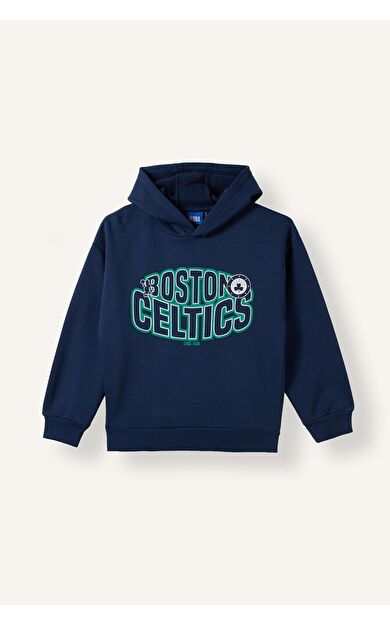 DeFacto NBA Boston Celtıcs Regular Fıt Kapüşonlu İçi Yumuşak Tüylü Sweatshirt Erkek Çocuk